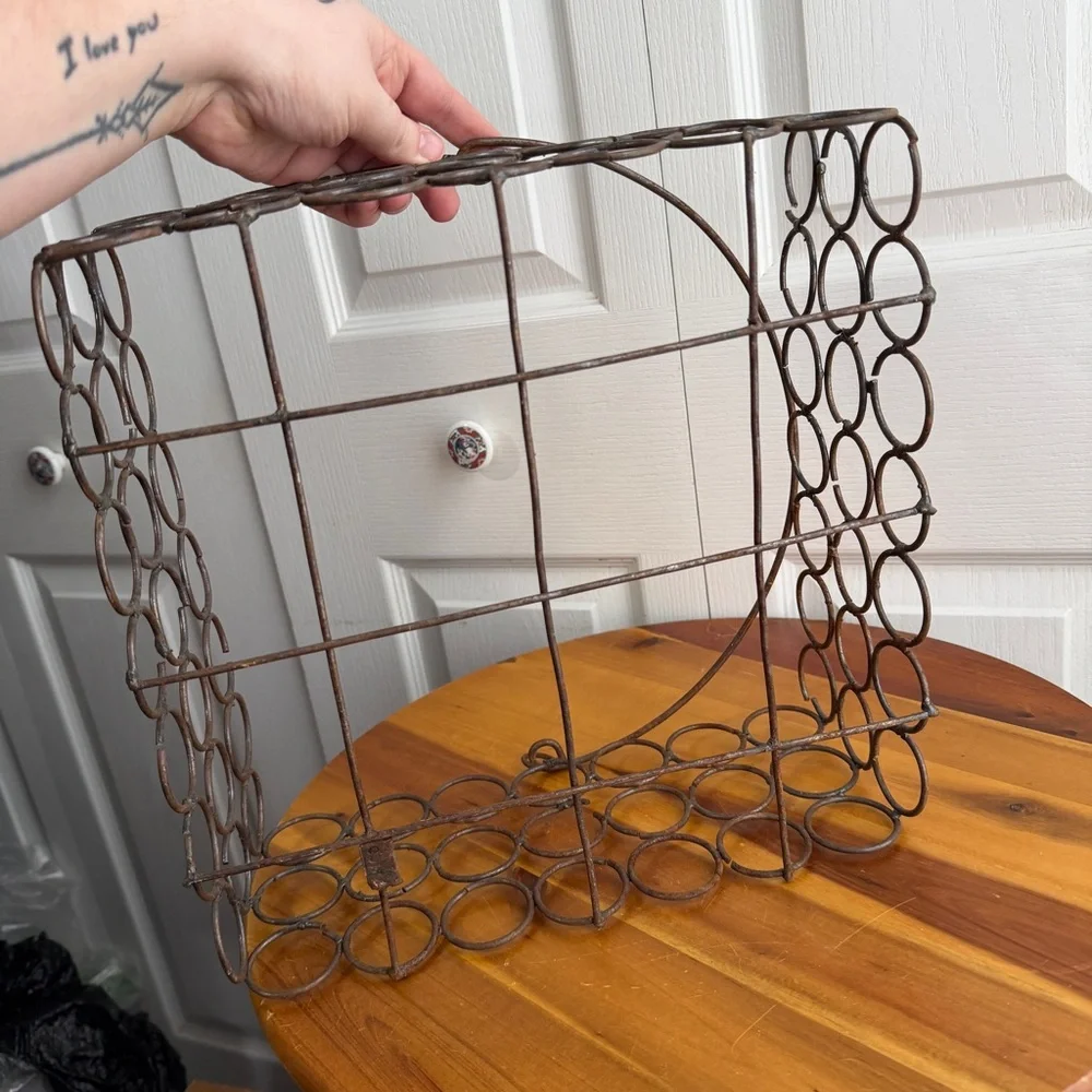 Metal square basket with handle storage decor